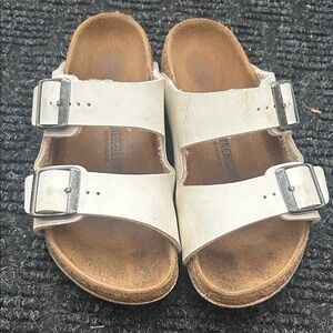 Birkenstock Kids White Sandals with Buckles